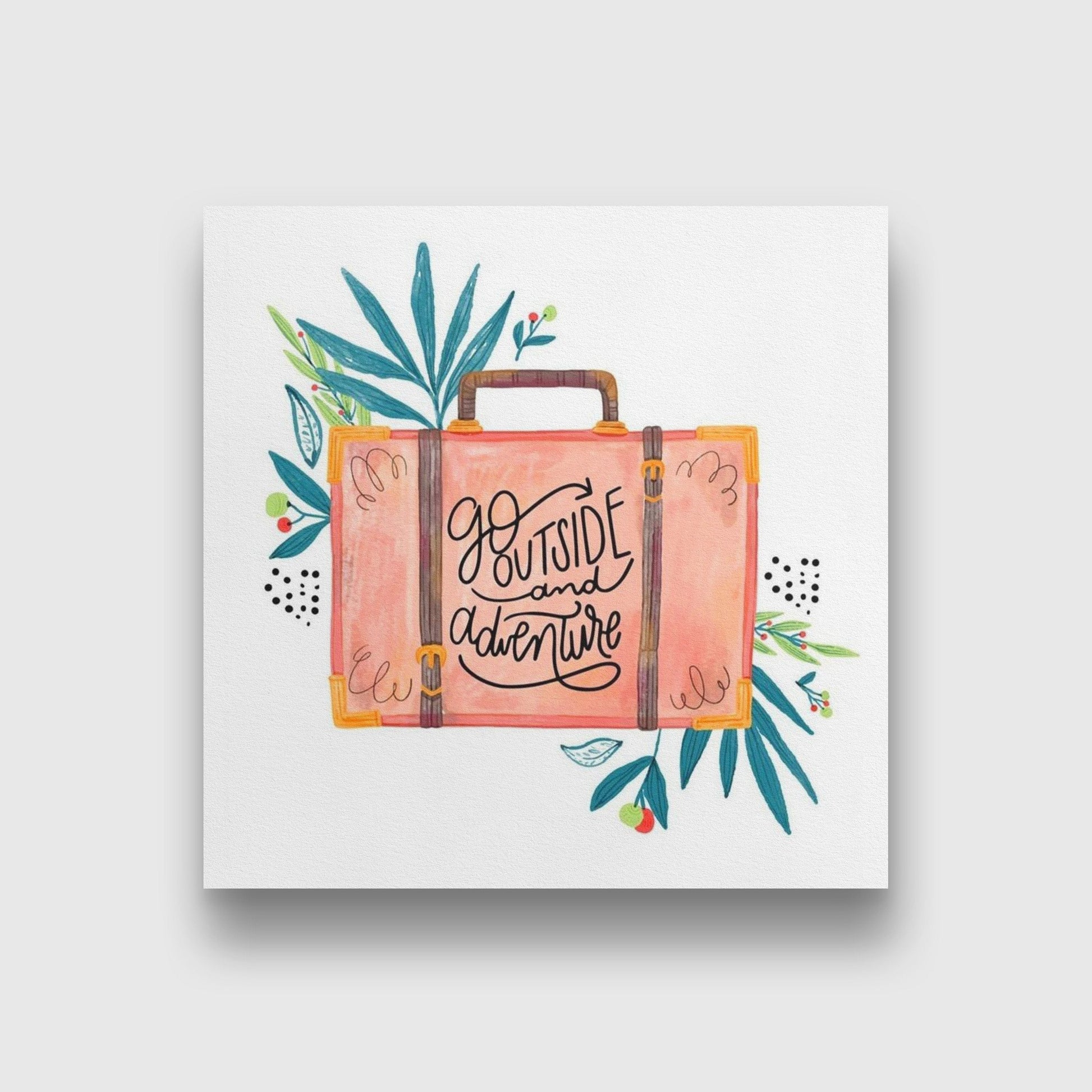 Go outside and adventure 1 : 1 Square Premium Wall Art Canvas by MeriDeewar