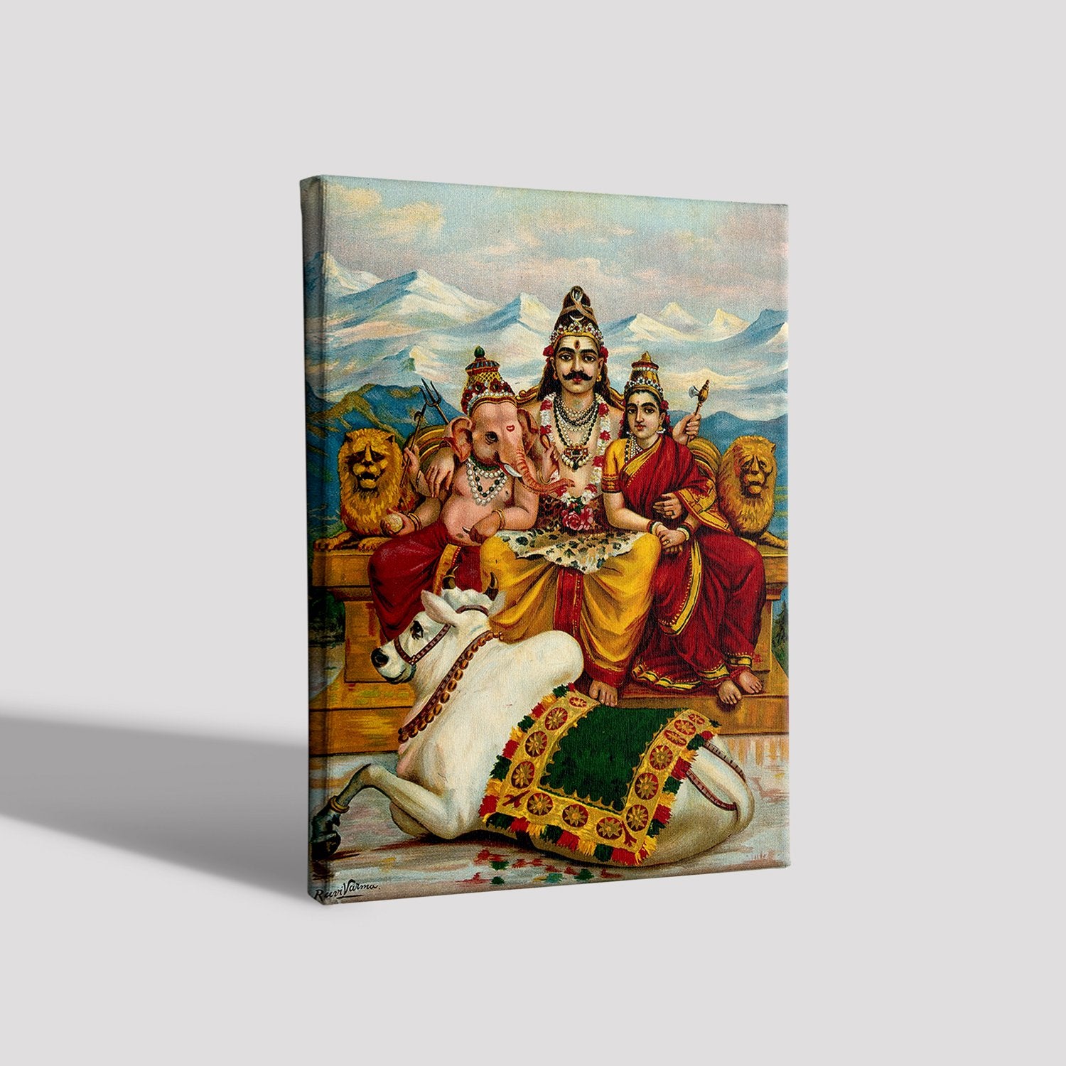 God, Painting By Raja Ravi Varma 2 : 3 Vertical Premium Wall Art Canvas by MeriDeewar