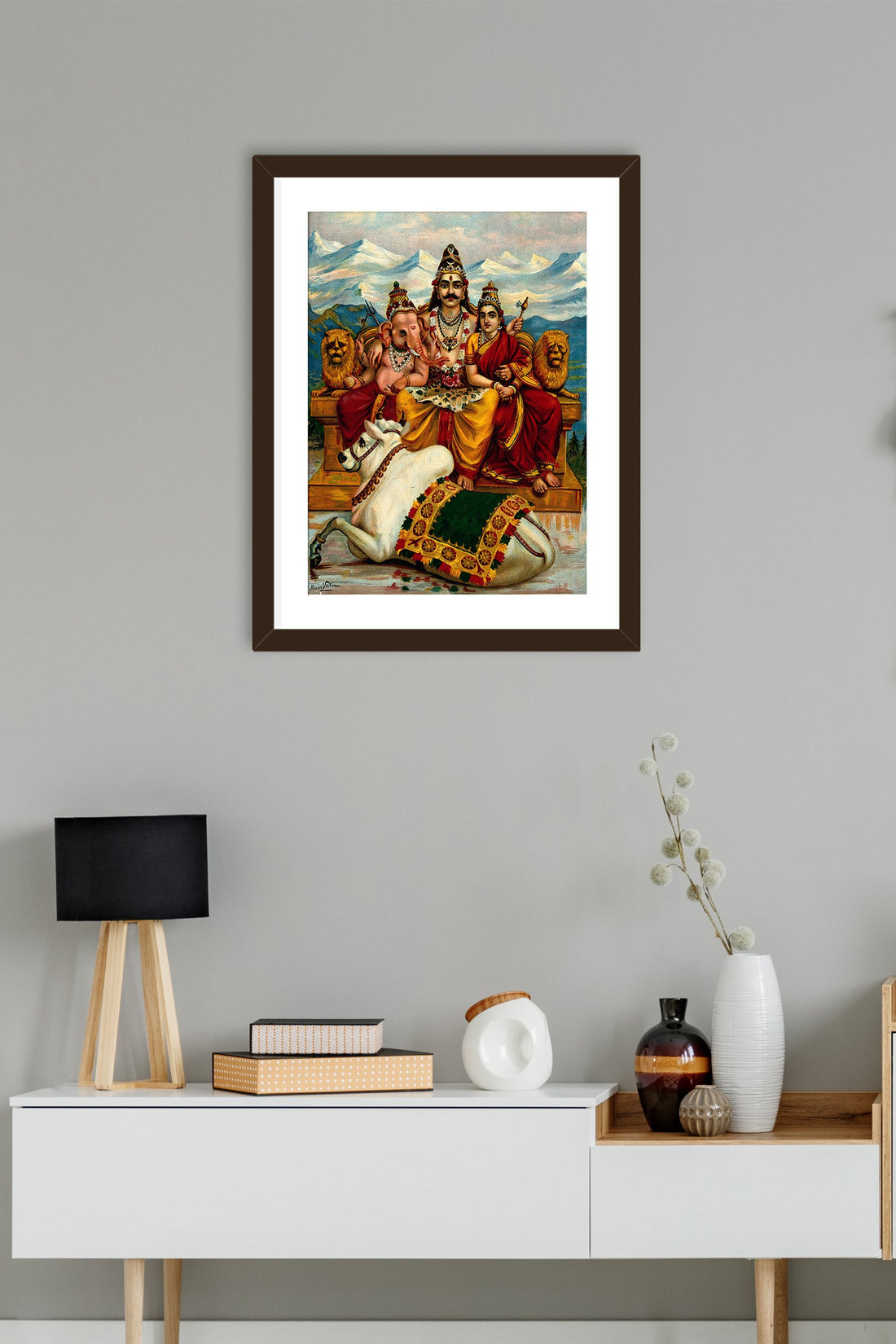 God, Painting By Raja Ravi Varma 2 : 3 Vertical Premium Wall Art Canvas by MeriDeewar