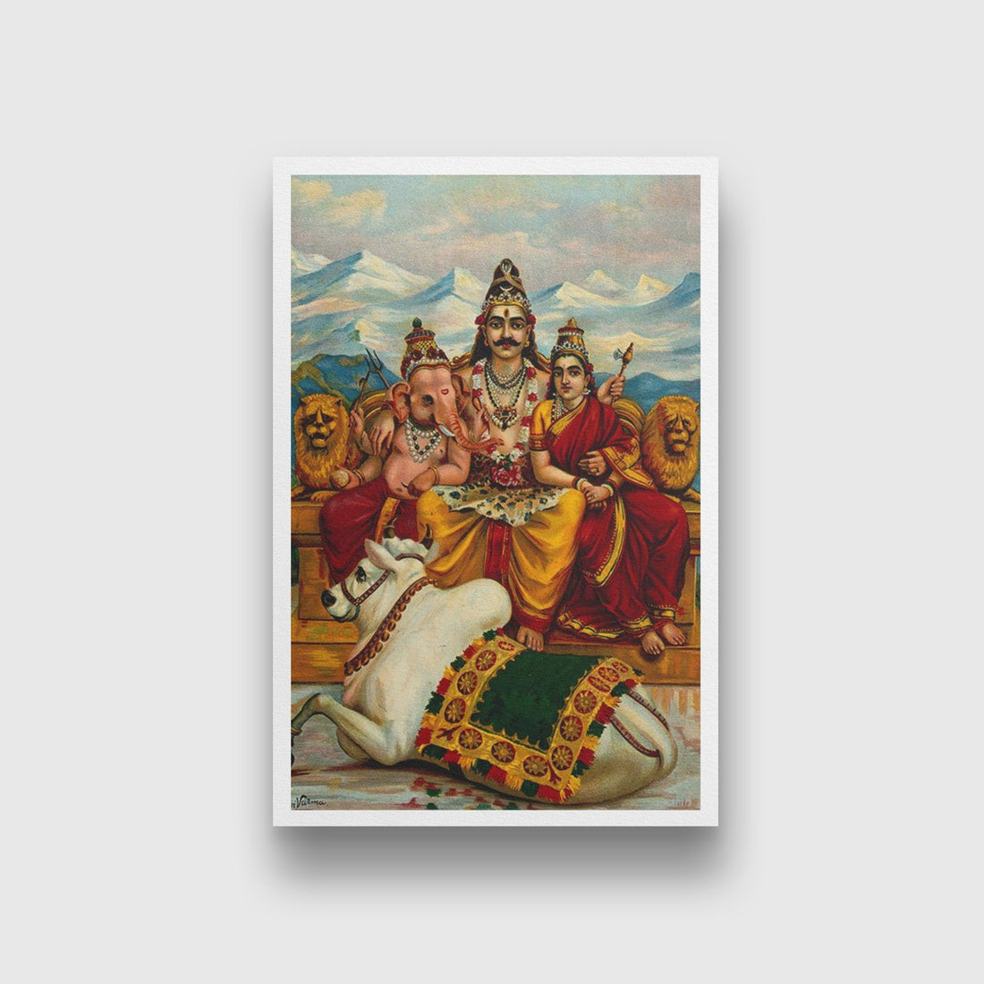 God, Painting By Raja Ravi Varma 2 : 3 Vertical Premium Wall Art Canvas by MeriDeewar