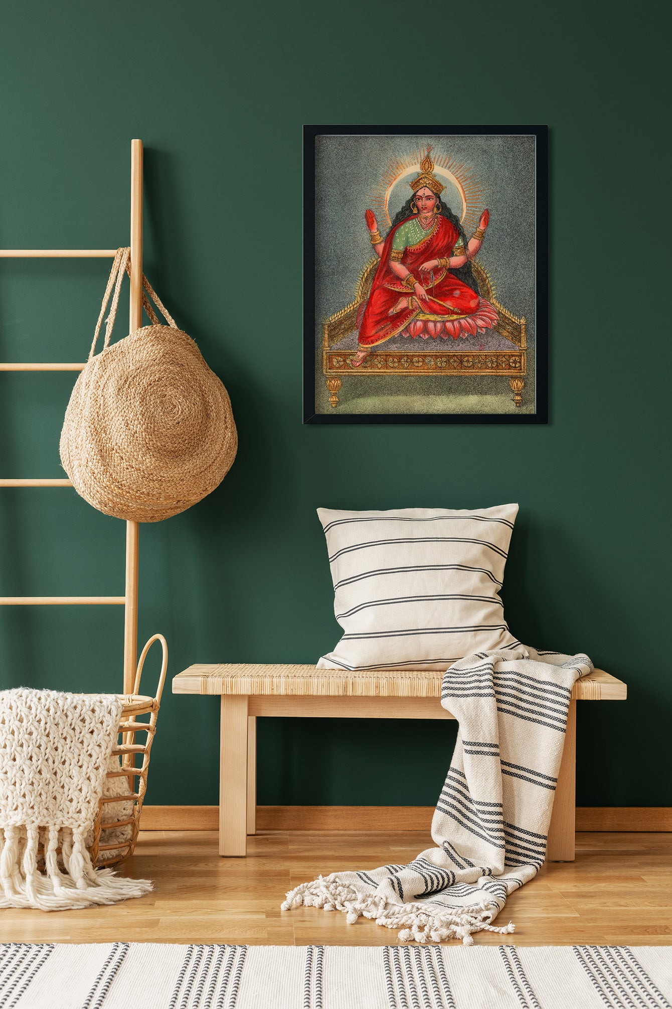 Goddess Bhuvaneshvari Painting 4 :5 Vertical Premium Wall Art Canvas by MeriDeewar