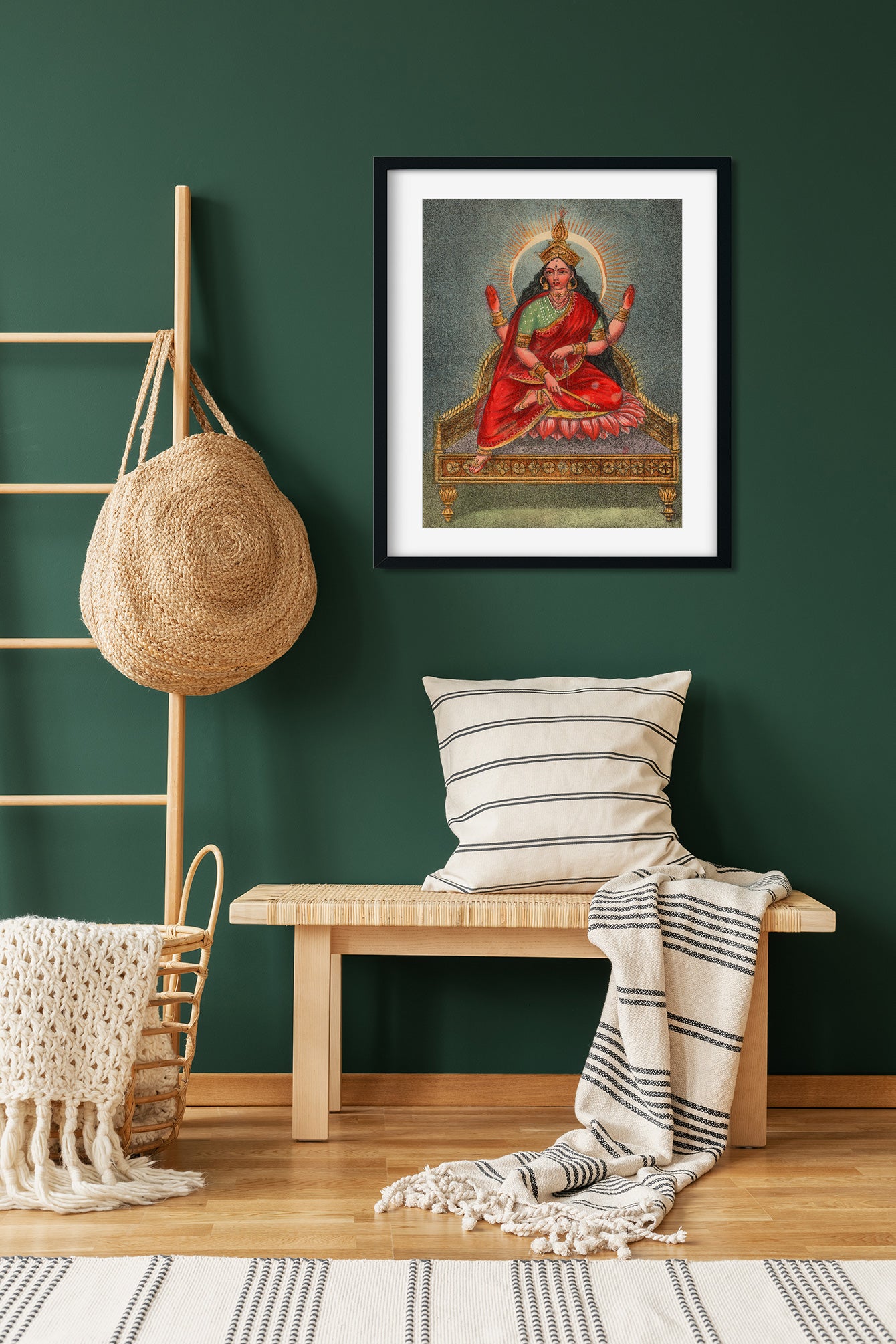 Goddess Bhuvaneshvari Painting 4 :5 Vertical Premium Wall Art Canvas by MeriDeewar