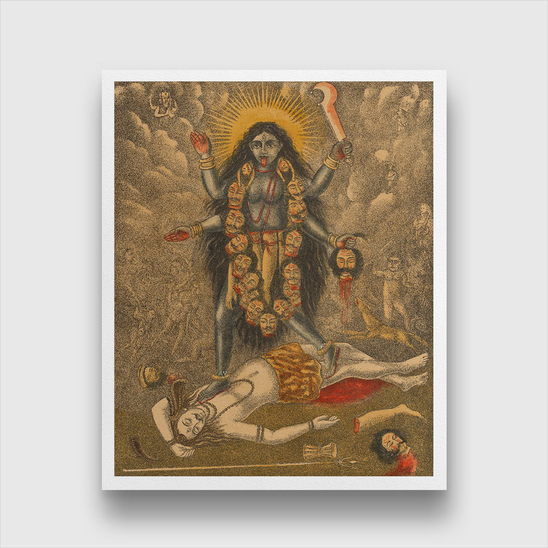 Goddess Kali Painting 5 : 6 Vertical Premium Wall Art Canvas by MeriDeewar