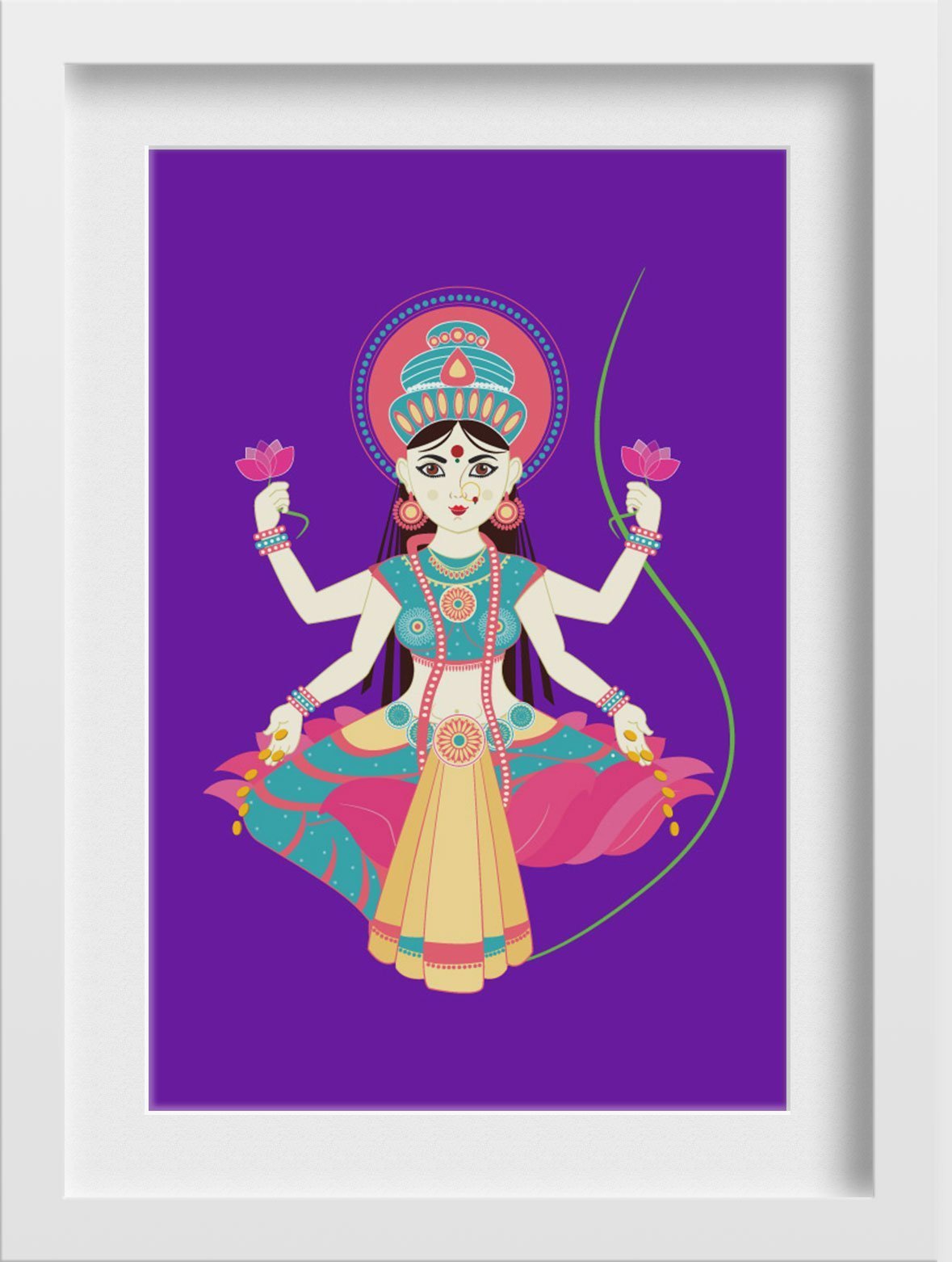 Goddess Lakshmi Painting - Meri Deewar 2 : 3 Vertical Premium Wall Art Canvas by MeriDeewar