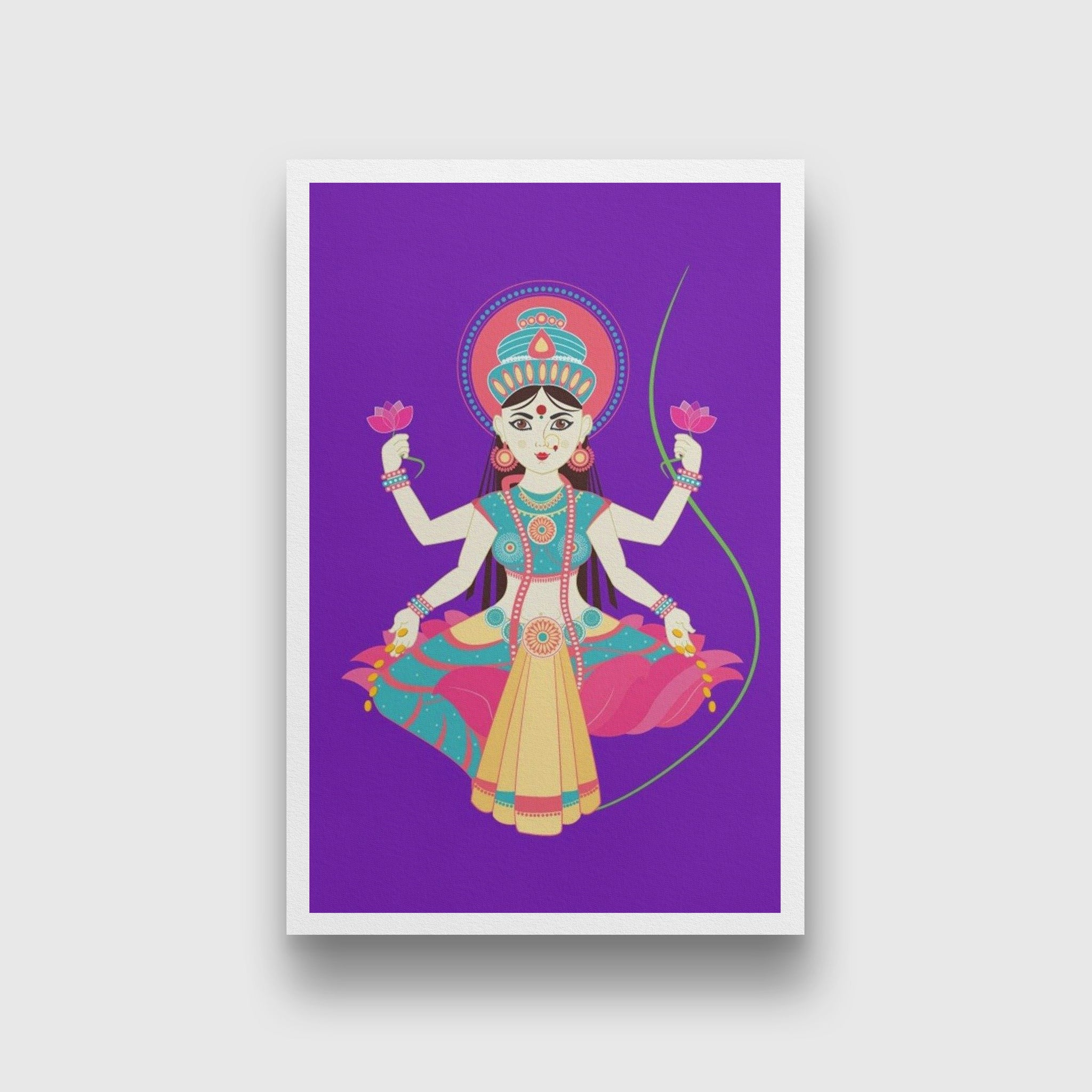 Goddess Lakshmi Painting - Meri Deewar 2 : 3 Vertical Premium Wall Art Canvas by MeriDeewar