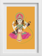 Goddess Saraswati Painting - Meri Deewar 2 : 3 Vertical Premium Wall Art Canvas by MeriDeewar