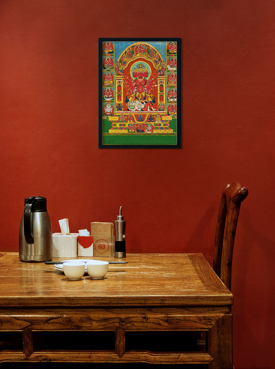 Goddess Tripurasundar Painting 3 : 4 Vertical Premium Wall Art Canvas by MeriDeewar