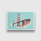 Golden Gate Bridge Illustration Painting - Meri Deewar 3 : 2 Horizontal Premium Wall Art Canvas by MeriDeewar