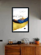 Golden Mountain Painting 2 : 3 Vertical Premium Wall Art Canvas by MeriDeewar