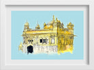 Golden Temple Illustration Painting - Meri Deewar 3 : 2 Horizontal Premium Wall Art Canvas by MeriDeewar