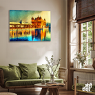 Golden Temple Wall Painting 4 : 3 Horizontal Premium Wall Art Canvas by MeriDeewar