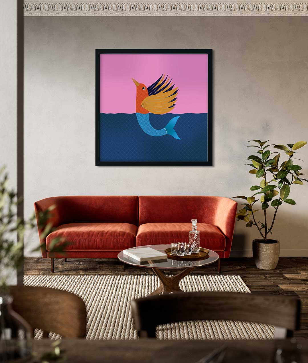 Gond Art Painting 1 : 1 Square Premium Wall Art Canvas by MeriDeewar