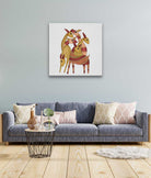 Gond Painting Herd of Deer Painting 1 : 1 Square Premium Wall Art Canvas by MeriDeewar