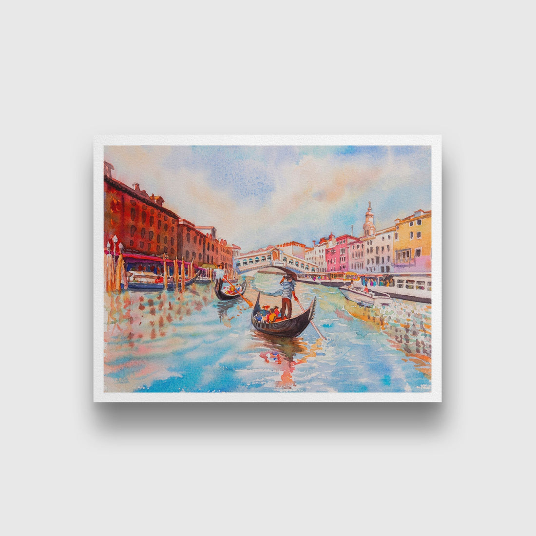 Gondola Venice Painting - Meri Deewar 4 : 3 Horizontal Premium Wall Art Canvas by MeriDeewar