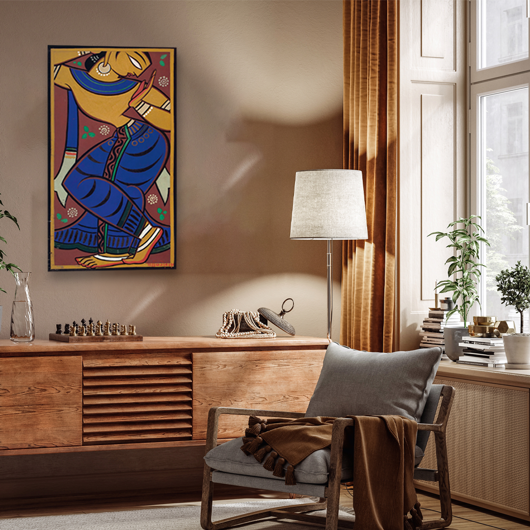 Gopini Painting 2 : 3 Vertical Premium Wall Art Canvas by MeriDeewar