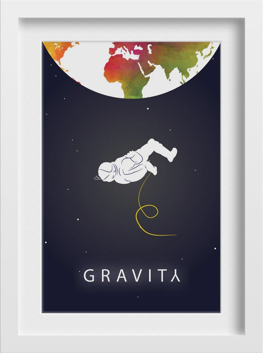 Gravity Space Astronaut Art Painting - Meri Deewar 2 : 3 Vertical Premium Wall Art Canvas by MeriDeewar