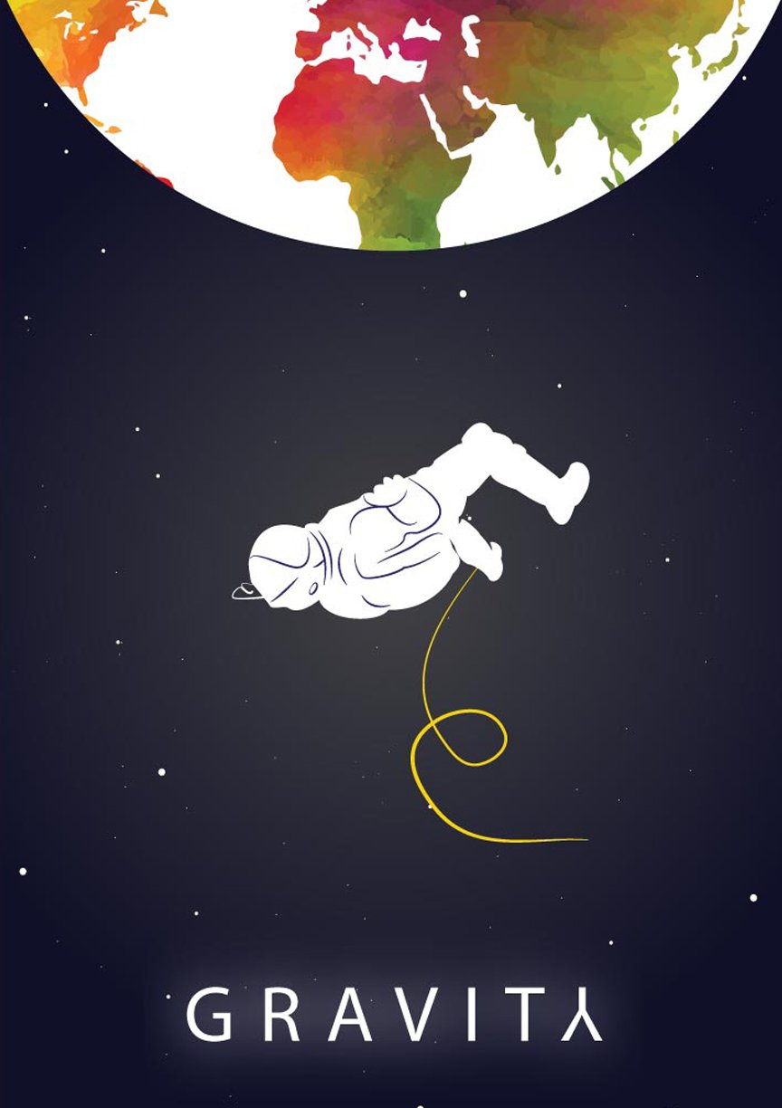 Gravity Space Astronaut Poster Poster A3 / Poster Premium Wall Art Canvas by MeriDeewar