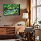 Green Forest River Gouache Colorful Painting 3 : 2 Horizontal Premium Wall Art Canvas by MeriDeewar