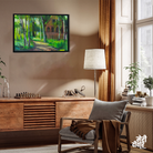Green Spring Landscape Birch Painting 3 : 2 Horizontal Premium Wall Art Canvas by MeriDeewar
