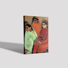 Group of Three Girls Painting - Meri Deewar 4 X 5.5 Vertical Premium Wall Art Canvas by MeriDeewar