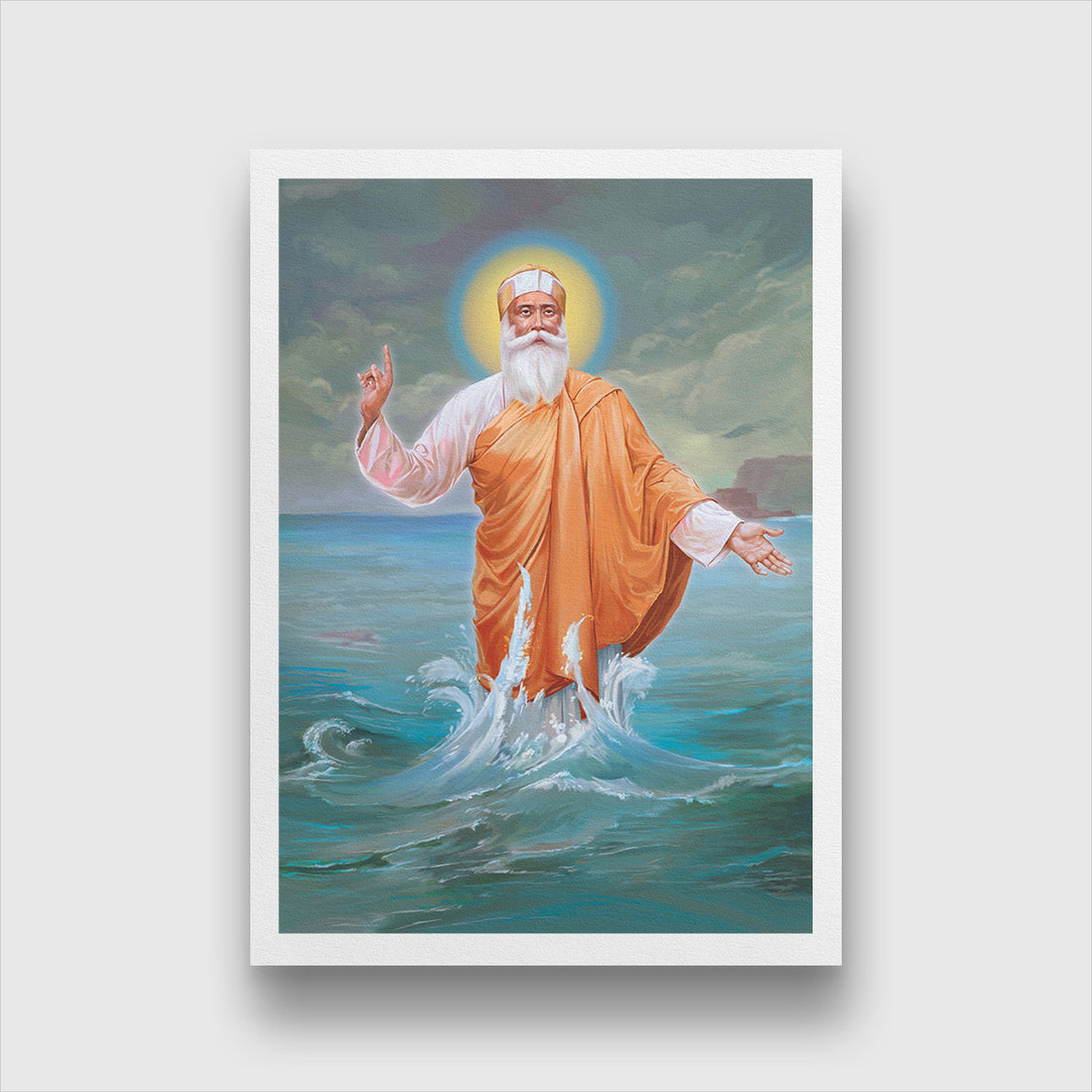 Guru Nanak Ji Painting 3 : 4.2 Vertical Premium Wall Art Canvas by MeriDeewar