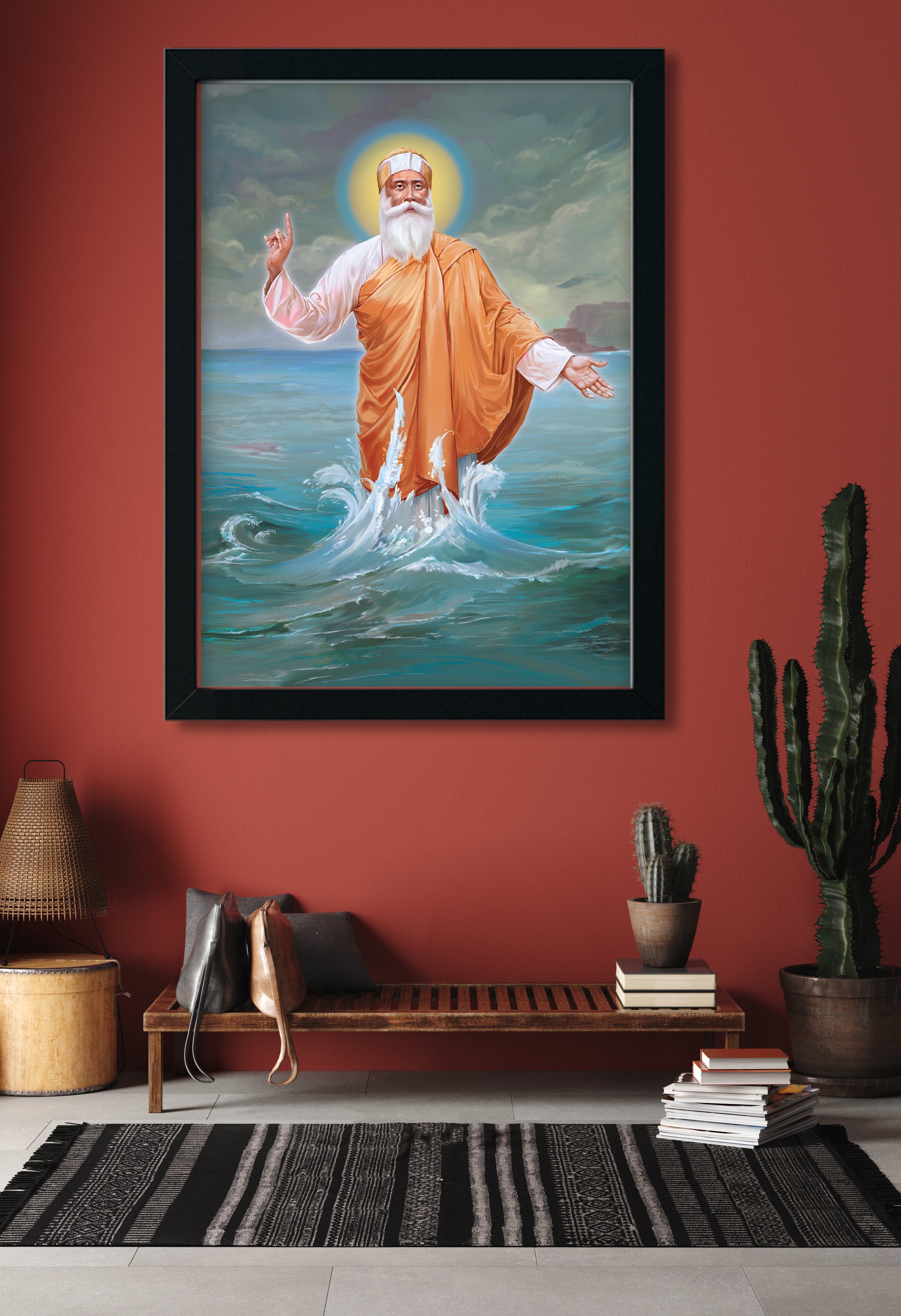 Guru Nanak Ji Painting 3 : 4.2 Vertical Premium Wall Art Canvas by MeriDeewar