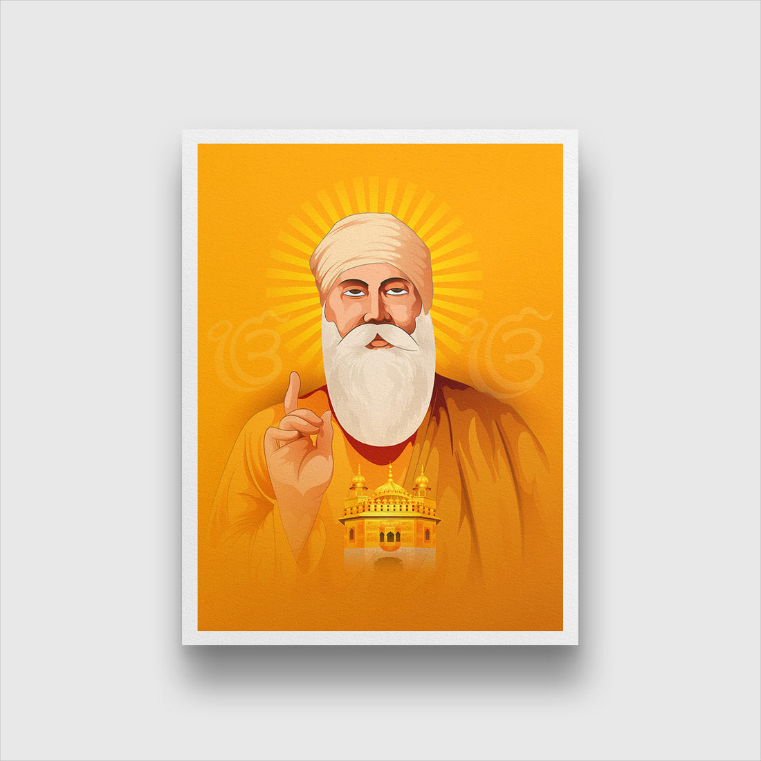 Guru Nanak Ji Painting 3 : 4 Vertical Premium Wall Art Canvas by MeriDeewar
