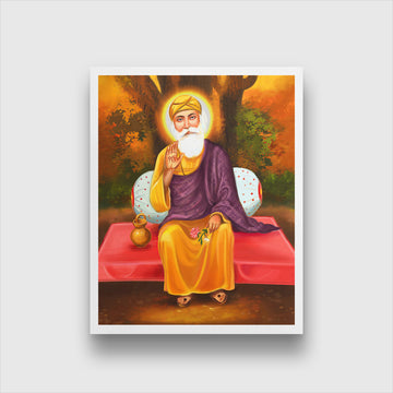 Guru Nanak Ji Painting 4 :5 Vertical Premium Wall Art Canvas by MeriDeewar