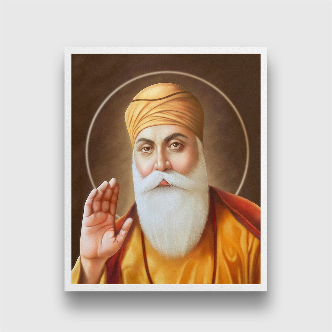 Guru Nanak Ji Painting 5 : 6 Vertical Premium Wall Art Canvas by MeriDeewar
