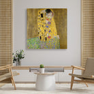 Gustav Klimt_s The Kiss painting 1 : 1 Square Premium Wall Art Canvas by MeriDeewar
