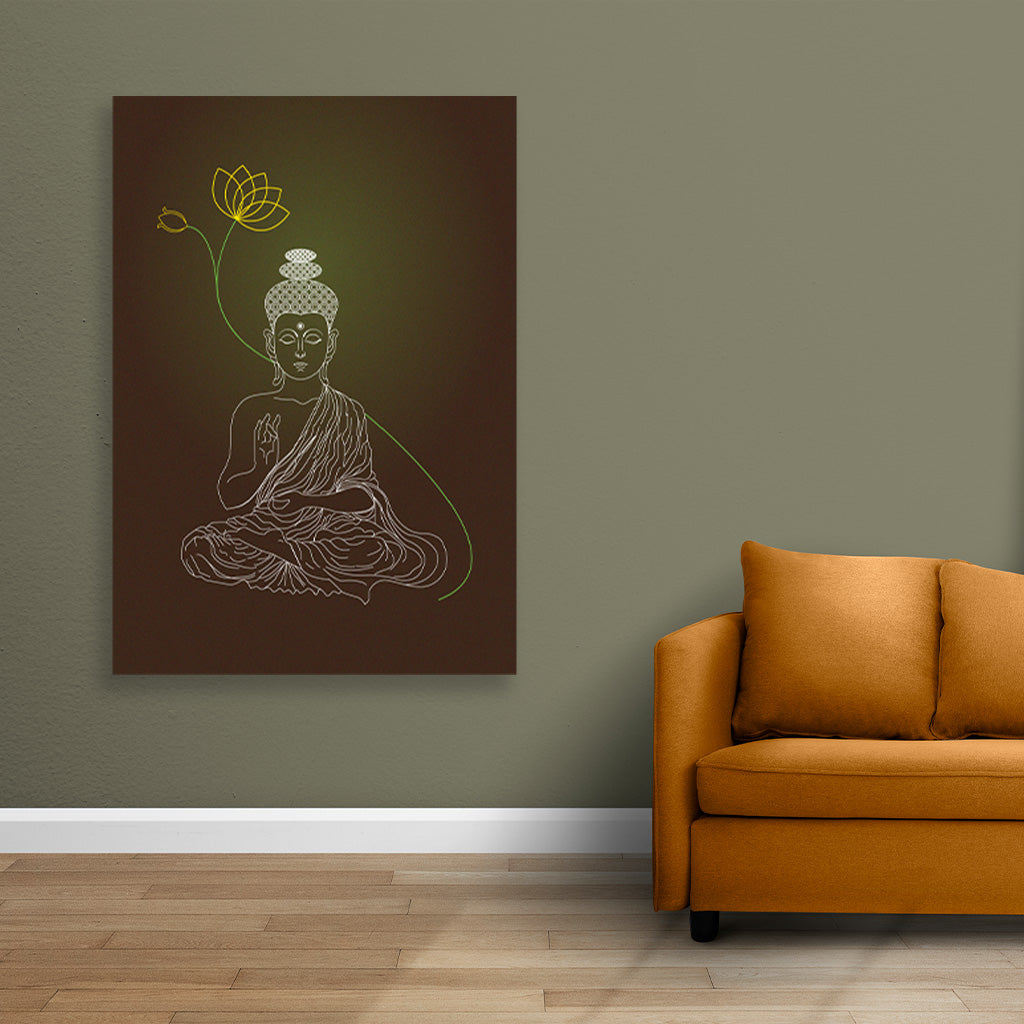 Gutam budhha painting 3 : 4.2 Vertical Premium Wall Art Canvas by MeriDeewar