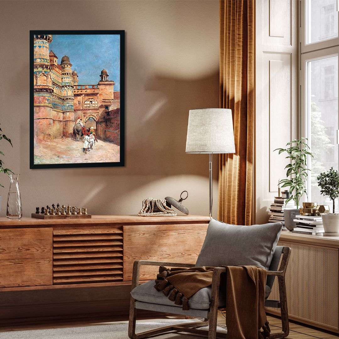 Gwalior Fort Painting 2 : 3 Vertical Premium Wall Art Canvas by MeriDeewar