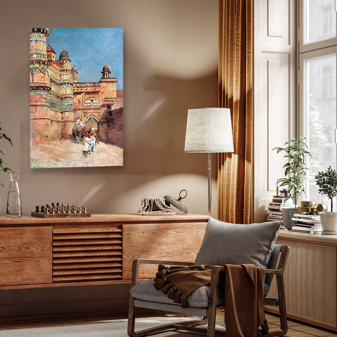 Gwalior Fort Painting 2 : 3 Vertical Premium Wall Art Canvas by MeriDeewar