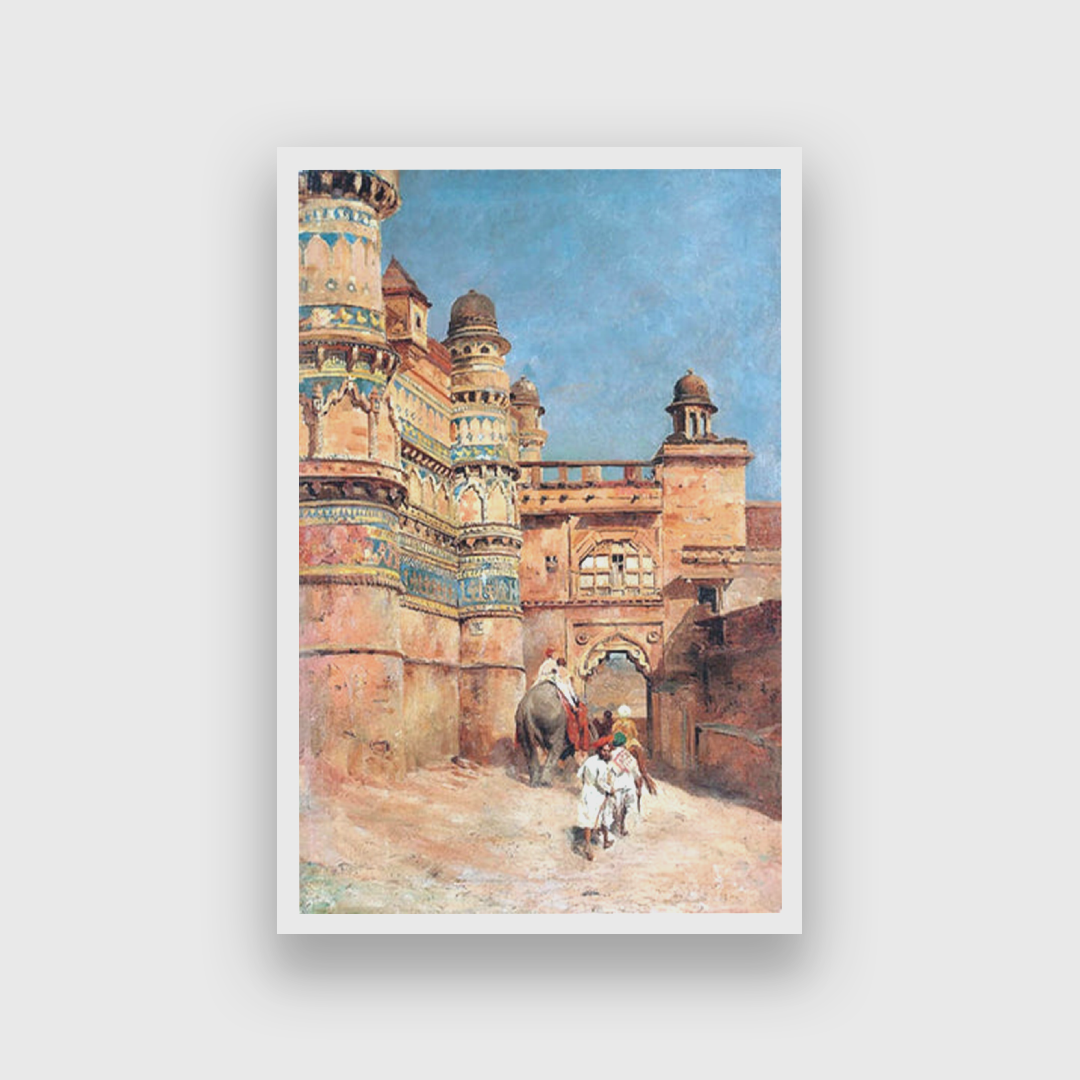 Gwalior Fort Painting 2 : 3 Vertical Premium Wall Art Canvas by MeriDeewar