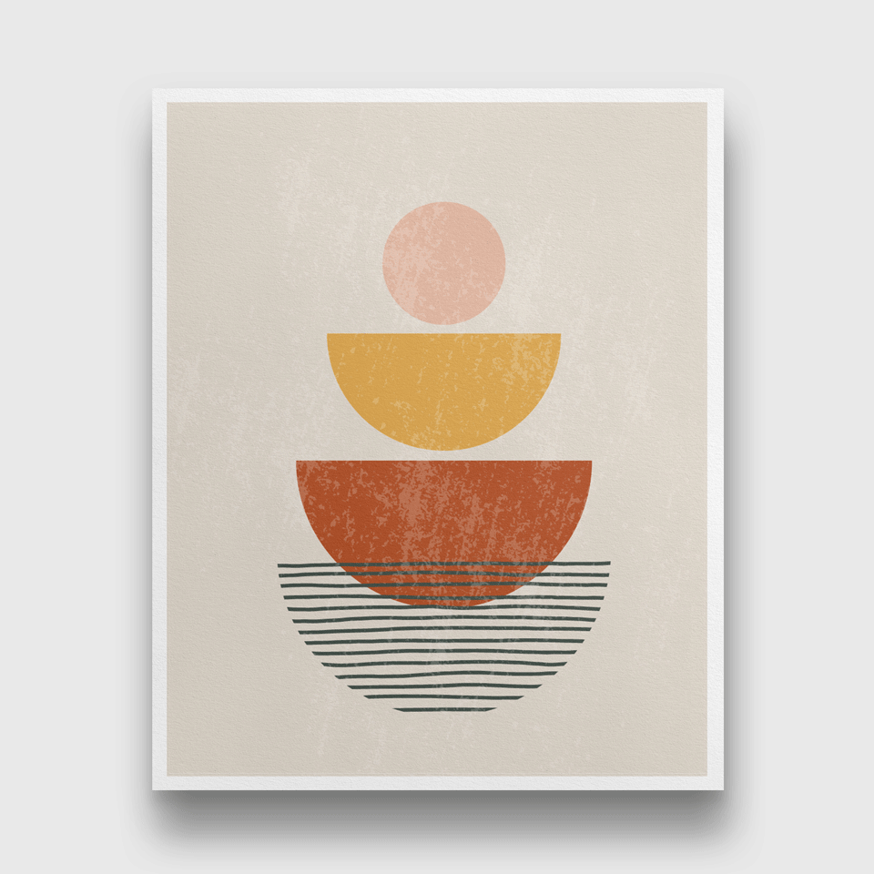 Half abstract geometric Painting 3 : 4 Vertical Premium Wall Art Canvas by MeriDeewar