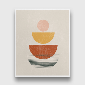 Half abstract geometric Painting 3 : 4 Vertical Premium Wall Art Canvas by MeriDeewar
