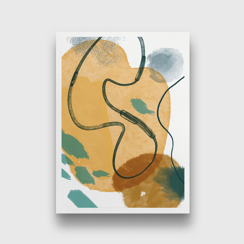 Hand drawn abstract Painting 4 X 5.5 Vertical Premium Wall Art Canvas by MeriDeewar