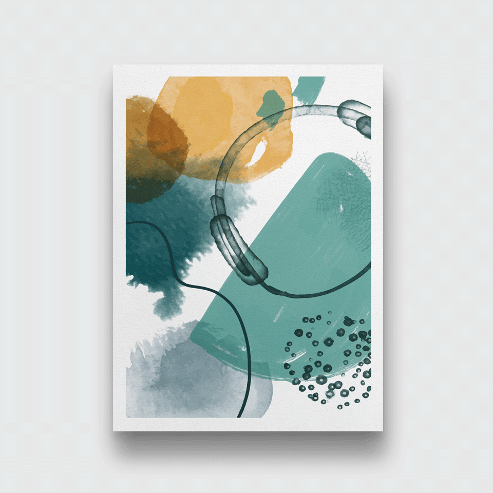 Hand drawn abstract shapes Painting 4 X 5.5 Vertical Premium Wall Art Canvas by MeriDeewar