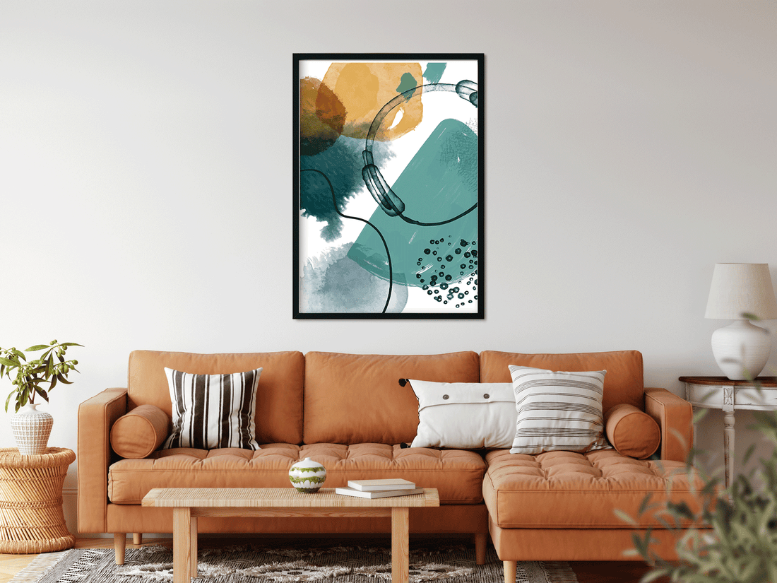 Hand drawn abstract shapes Painting 4 X 5.5 Vertical Premium Wall Art Canvas by MeriDeewar