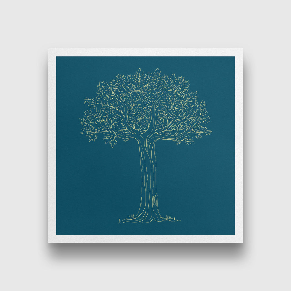 Hand Drawn Tree painting 1 : 1 Square Premium Wall Art Canvas by MeriDeewar