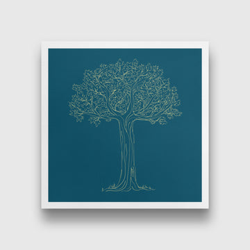 Hand Drawn Tree painting 1 : 1 Square Premium Wall Art Canvas by MeriDeewar
