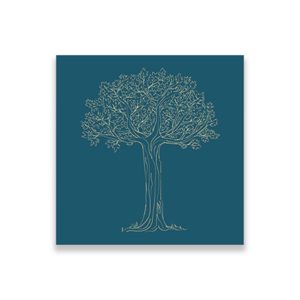 Hand Drawn Tree painting 1 : 1 Square Premium Wall Art Canvas by MeriDeewar