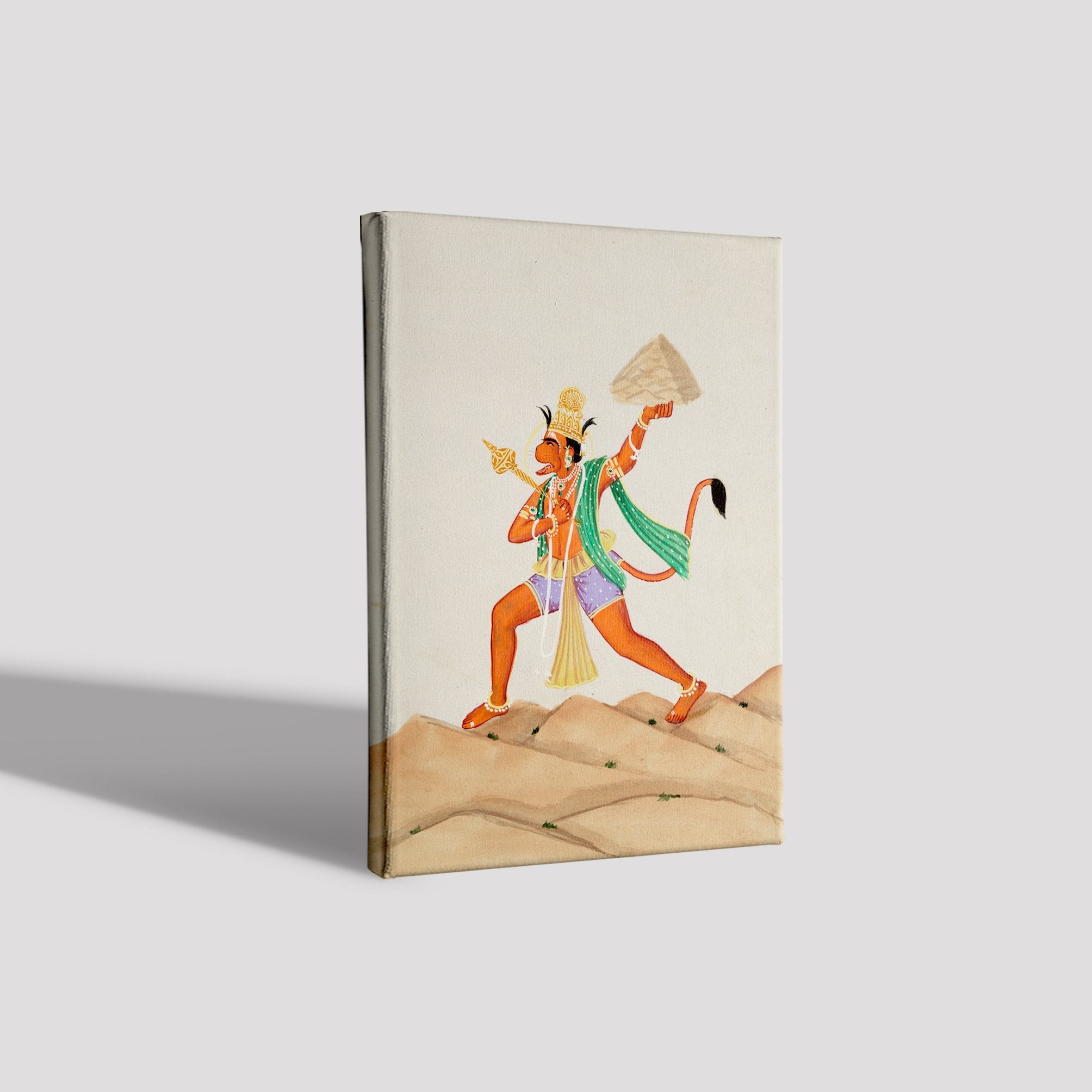 Hanuman carrying the mountain Painting - Meri Deewar 2 : 3 Vertical Premium Wall Art Canvas by MeriDeewar
