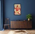 Hanuman with Rama and Lakshmana on his Shoulders Painting 1 : 2 Vertical Premium Wall Art Canvas by MeriDeewar
