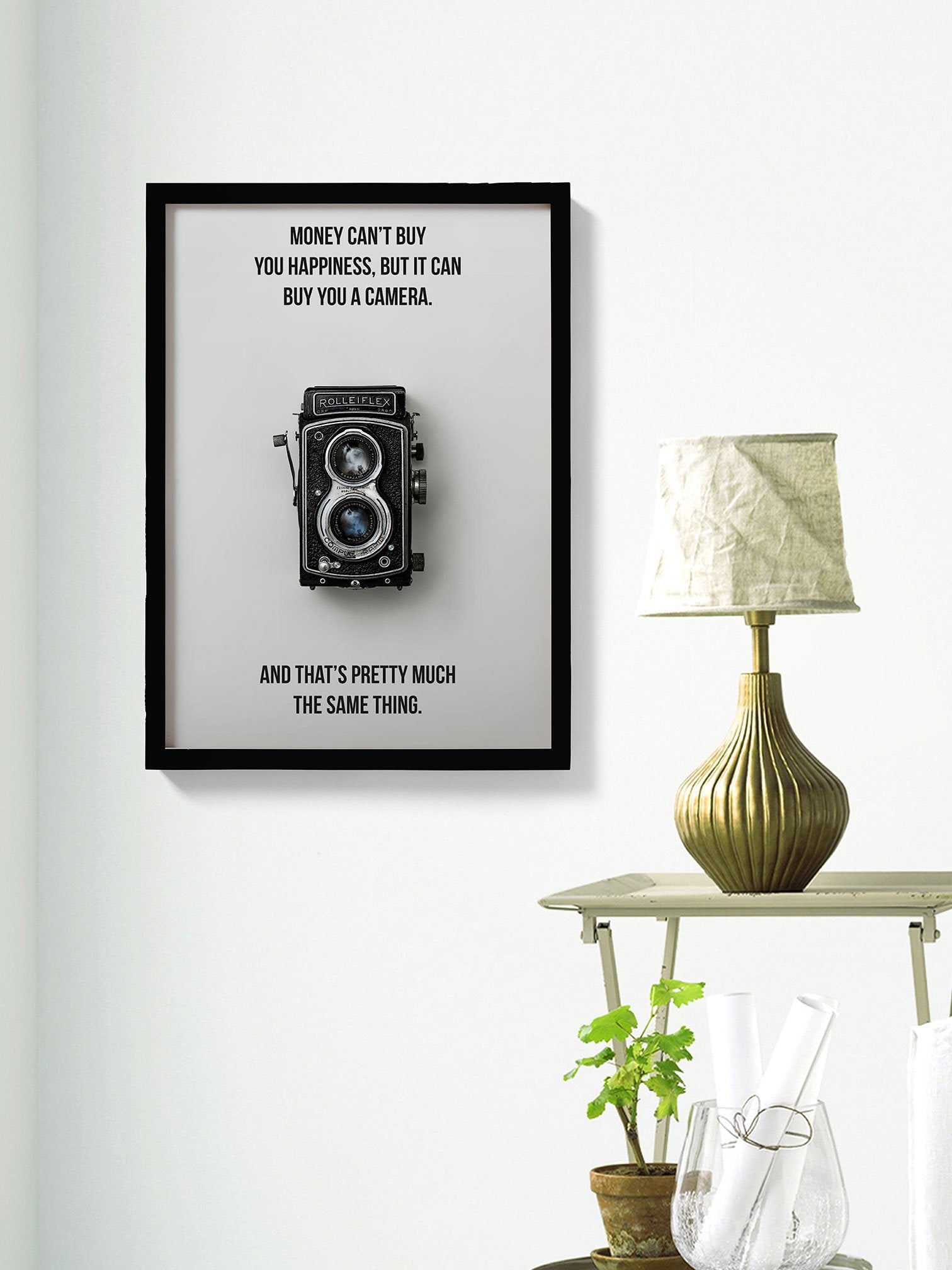 happiness is a camera poster Poster A3 / Poster Premium Wall Art Canvas by MeriDeewar