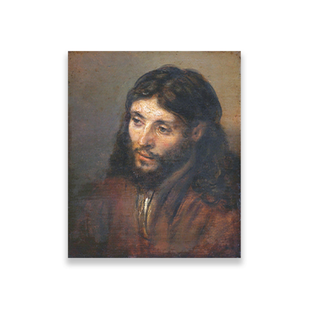 Head Of Christ Painting - Meri Deewar 1 : 1 Square Premium Wall Art Canvas by MeriDeewar
