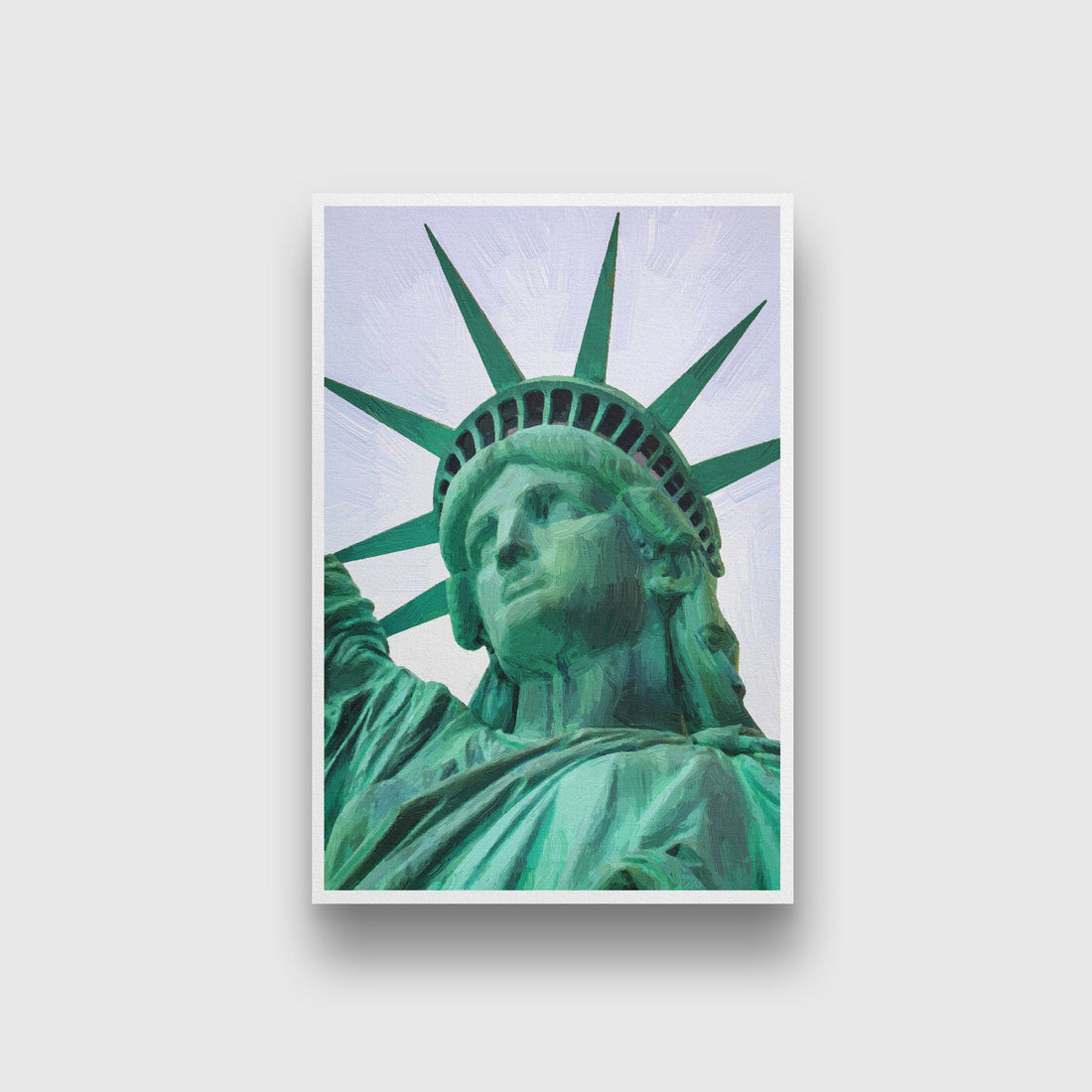 Head of Statue of Liberty Painting - Meri Deewar 2 : 3 Vertical Premium Wall Art Canvas by MeriDeewar