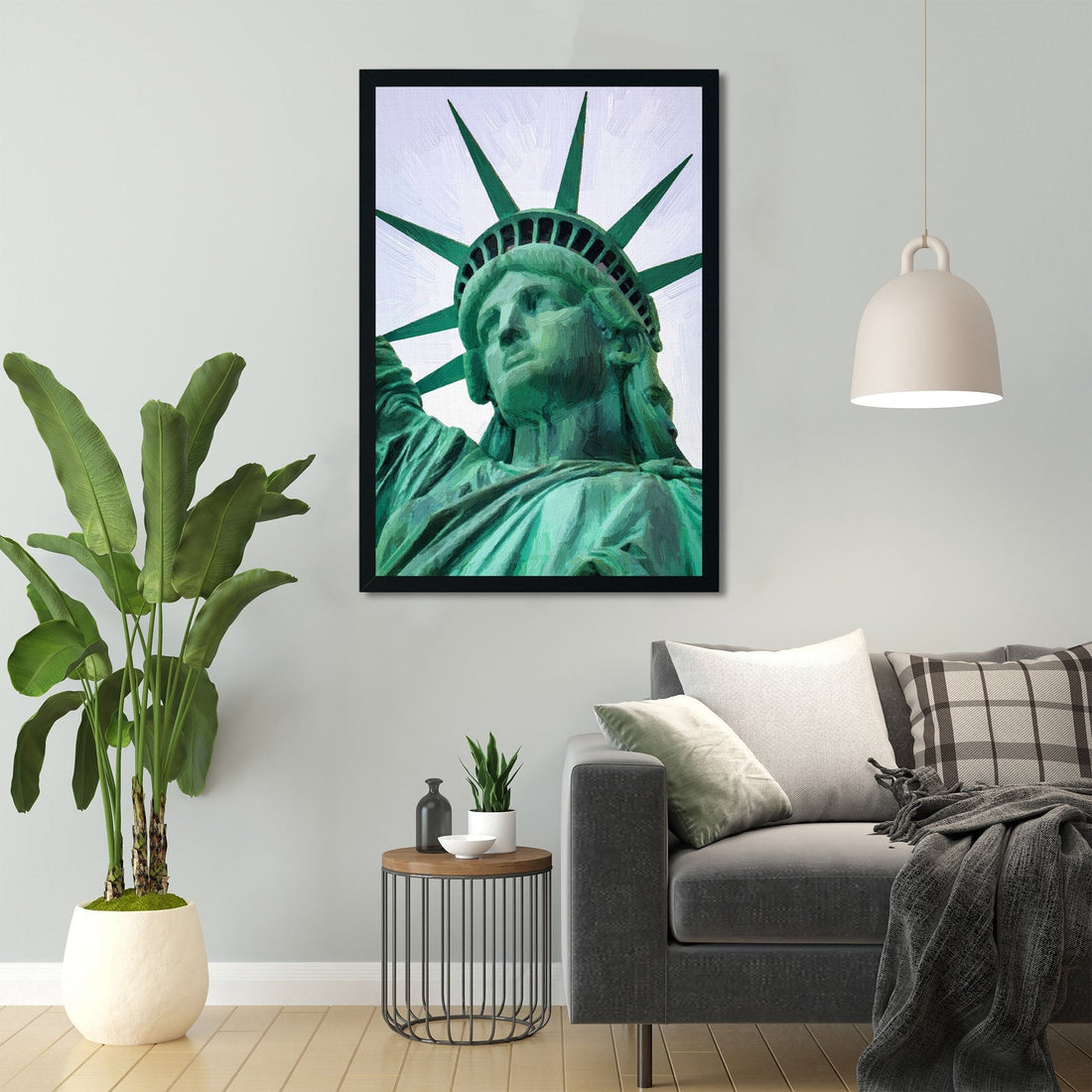 Head of Statue of Liberty Painting - Meri Deewar 2 : 3 Vertical Premium Wall Art Canvas by MeriDeewar