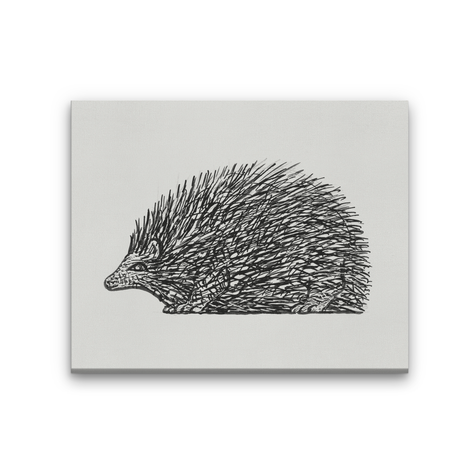 Hedgehog Painting 5 : 4 Horizontal Premium Wall Art Canvas by MeriDeewar