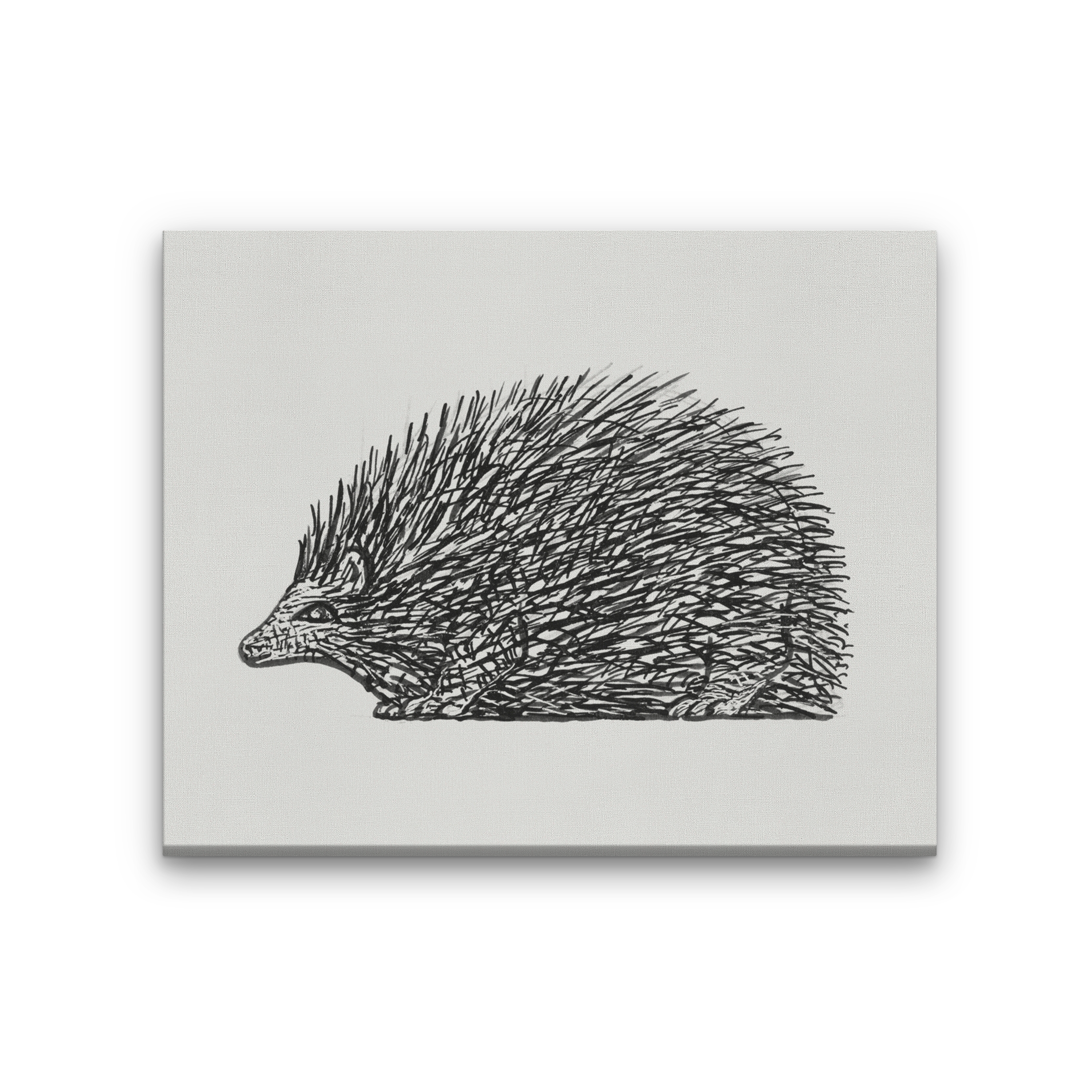 Hedgehog Painting 5 : 4 Horizontal Premium Wall Art Canvas by MeriDeewar